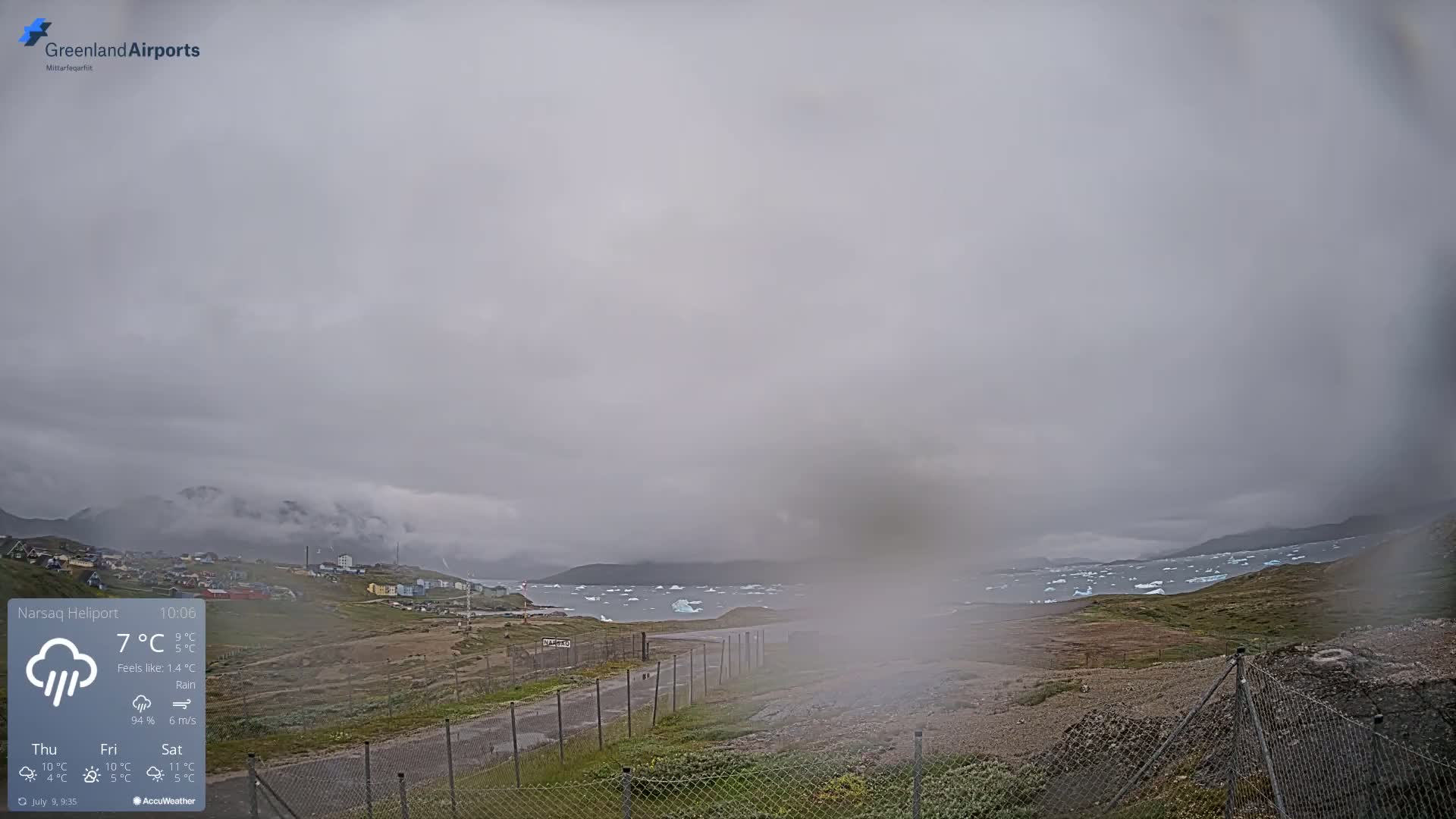 Narsaq Village & Heliport Live Cam - Narsaq, Kujalleq, Greenland, Denmark