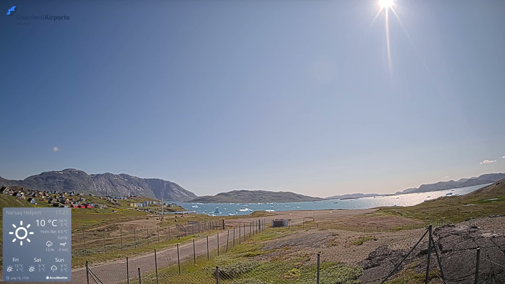 Narsaq Village & Heliport Live Cam - Narsaq, Kujalleq, Greenland, Denmark