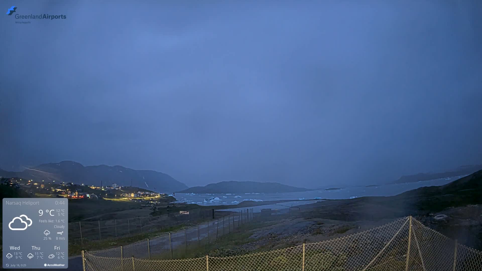 Narsaq Village & Heliport Live Cam - Narsaq, Kujalleq, Greenland, Denmark