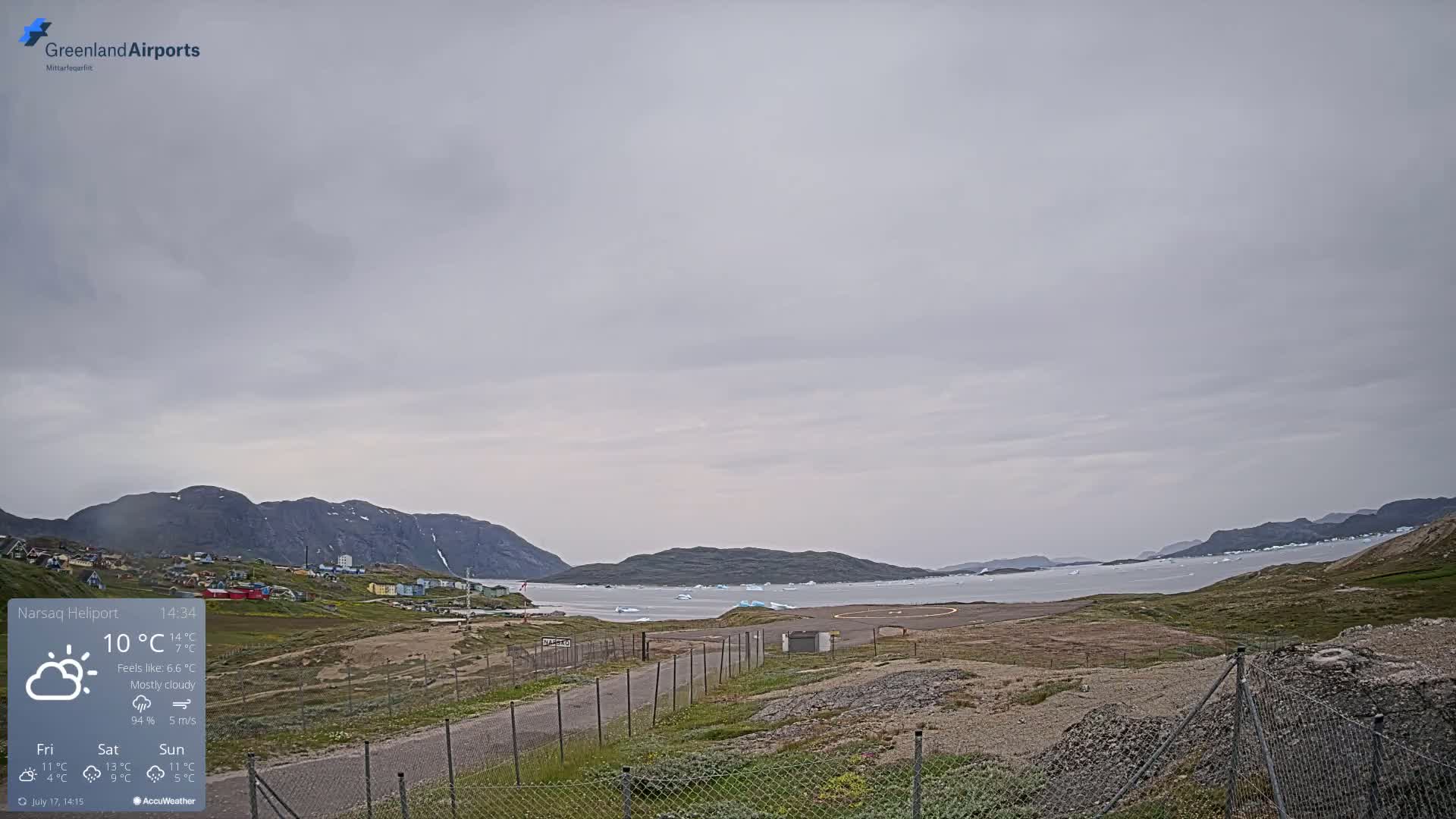 Narsaq Village & Heliport Live Cam - Narsaq, Kujalleq, Greenland, Denmark