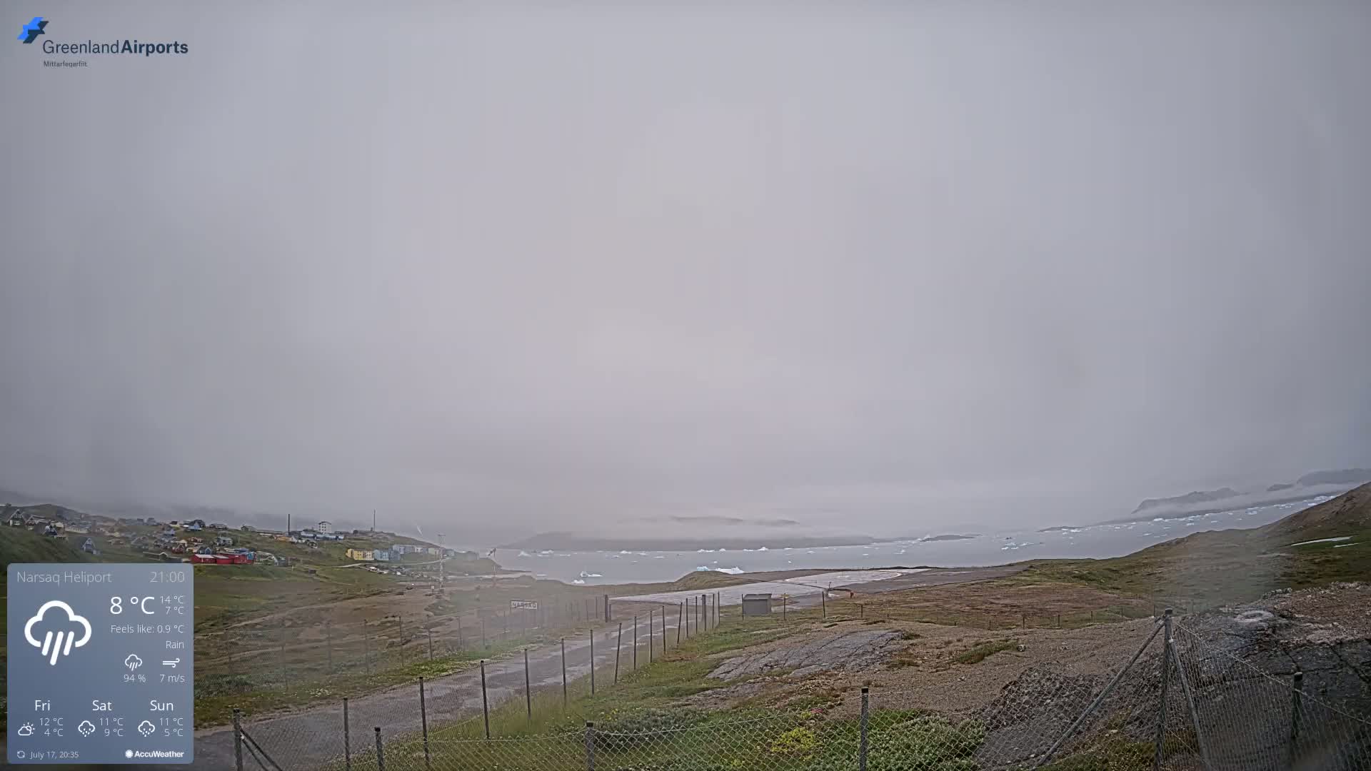 Narsaq Village & Heliport Live Cam - Narsaq, Kujalleq, Greenland, Denmark
