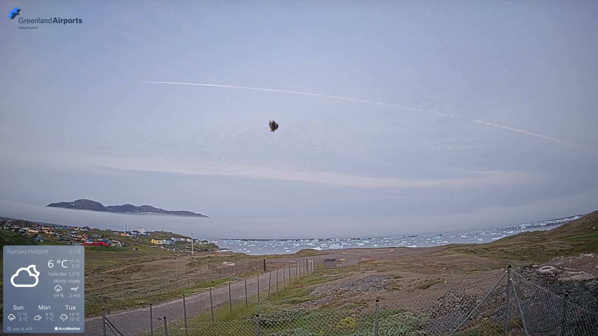 Narsaq Village & Heliport Live Cam - Narsaq, Kujalleq, Greenland, Denmark