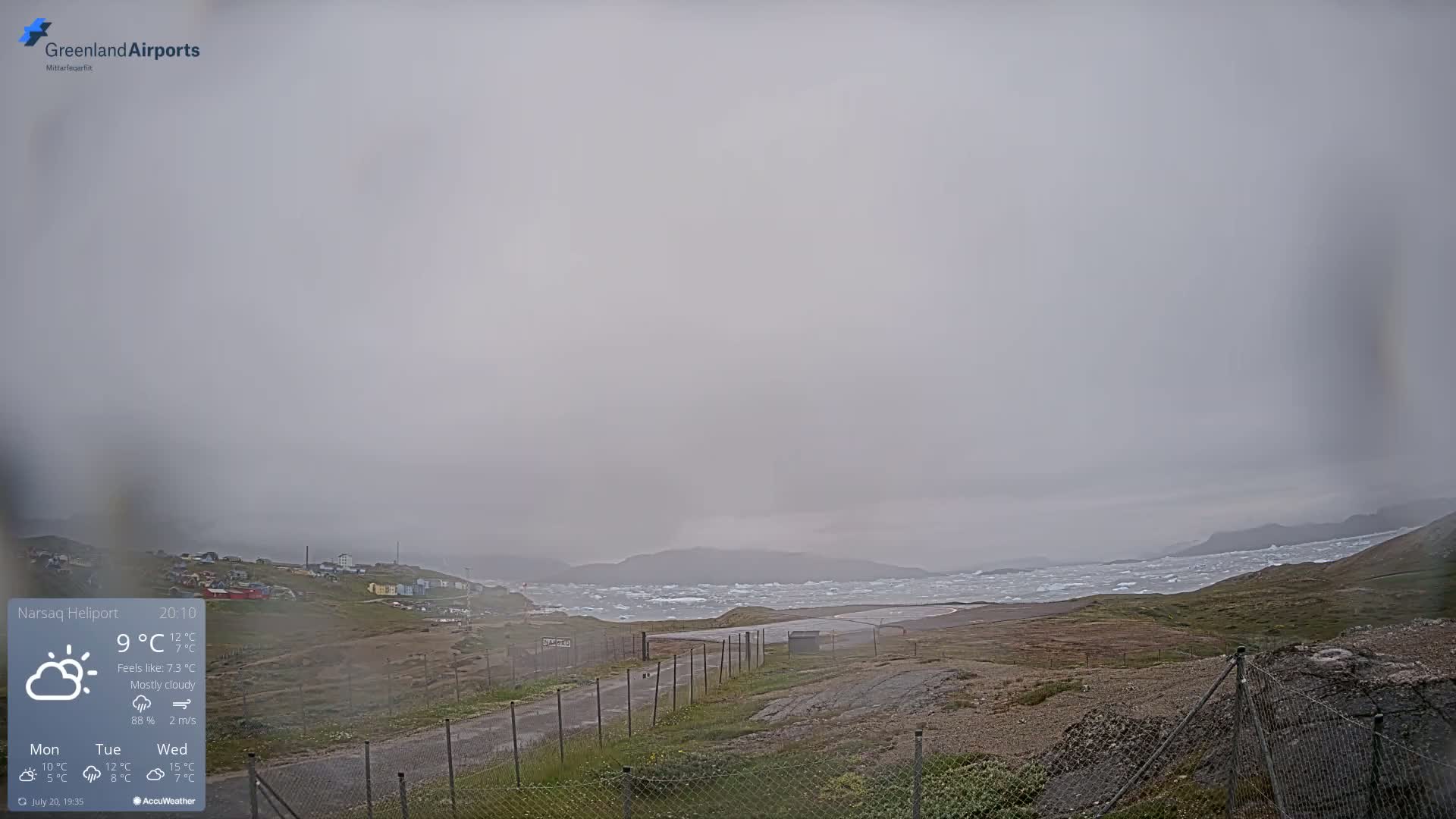 Narsaq Village & Heliport Live Cam - Narsaq, Kujalleq, Greenland, Denmark