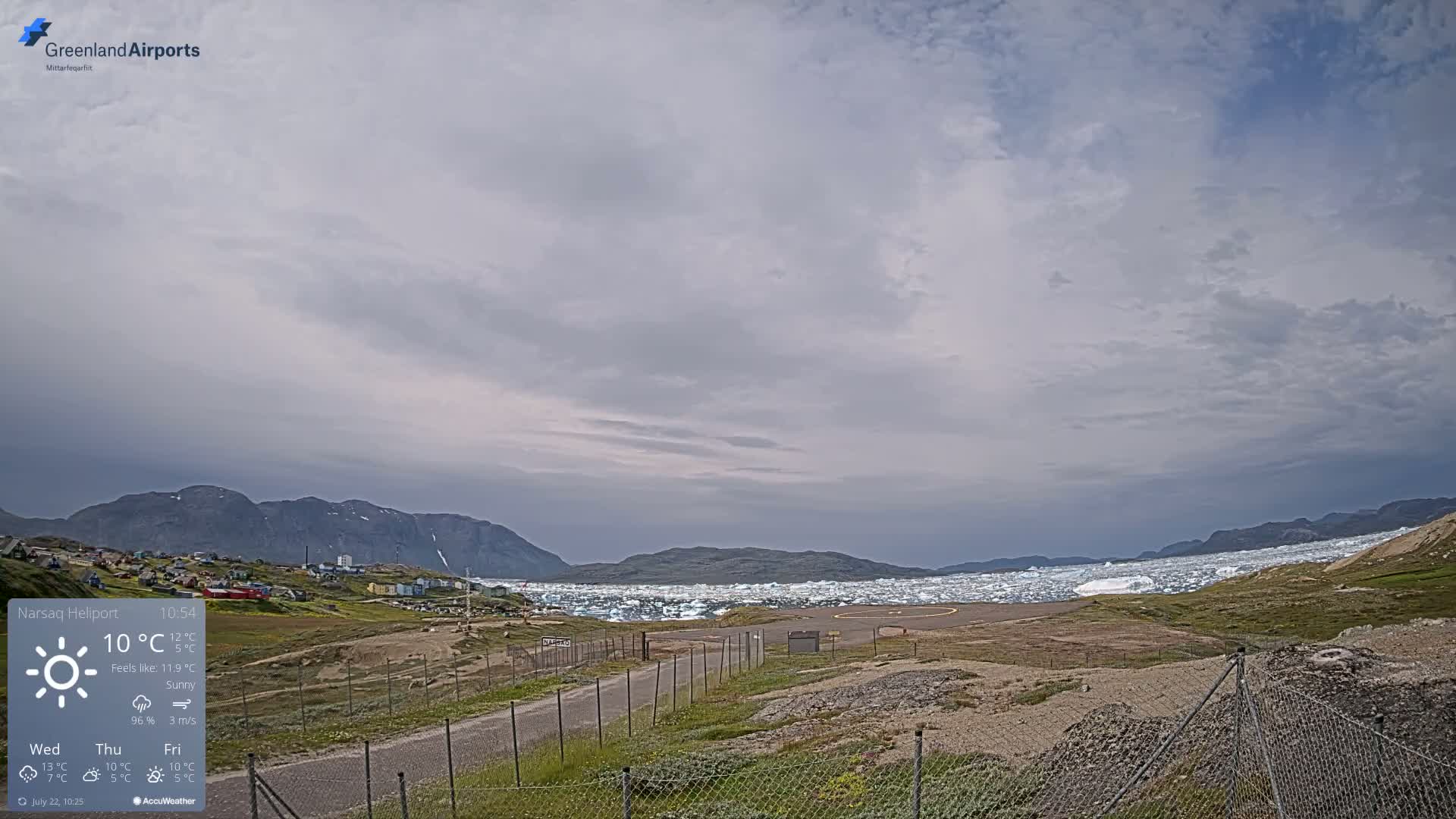 Narsaq Village & Heliport Live Cam - Narsaq, Kujalleq, Greenland, Denmark