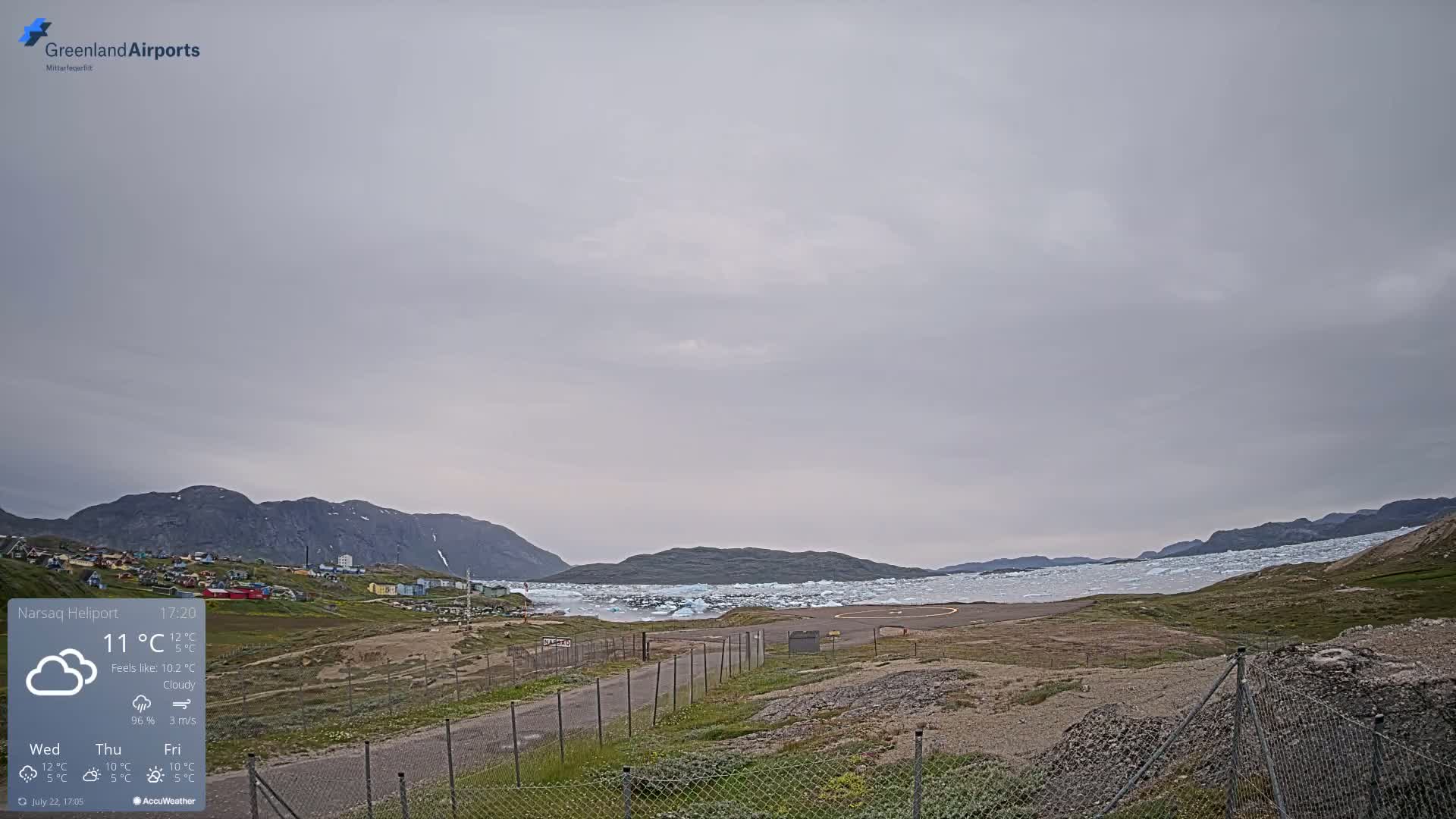 Narsaq Village & Heliport Live Cam - Narsaq, Kujalleq, Greenland, Denmark