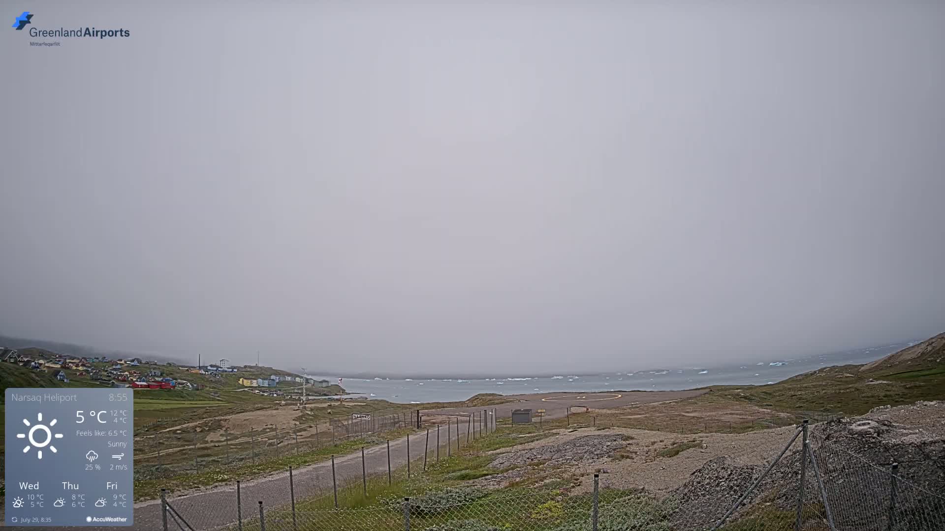 Narsaq Village & Heliport Live Cam - Narsaq, Kujalleq, Greenland, Denmark