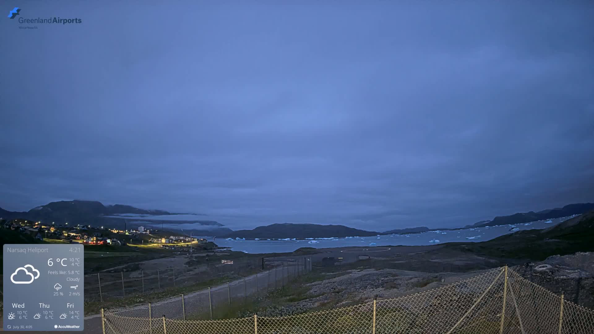 Narsaq Village & Heliport Live Cam - Narsaq, Kujalleq, Greenland, Denmark