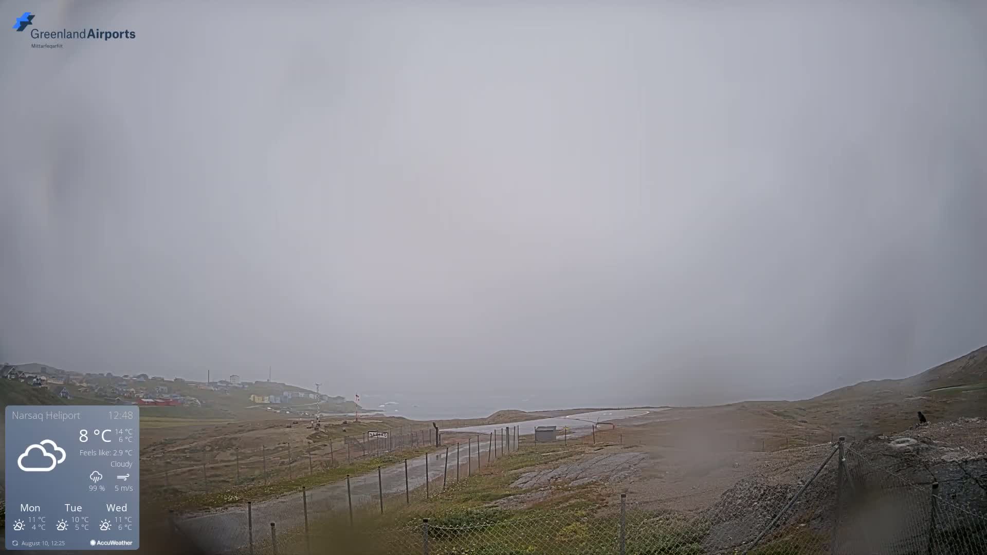 Narsaq Village & Heliport Live Cam - Narsaq, Kujalleq, Greenland, Denmark
