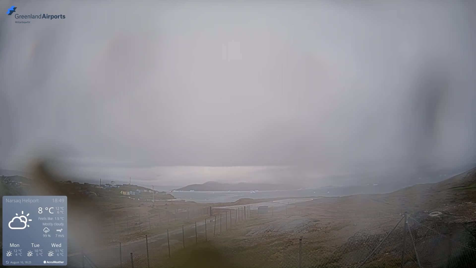 Narsaq Village & Heliport Live Cam - Narsaq, Kujalleq, Greenland, Denmark