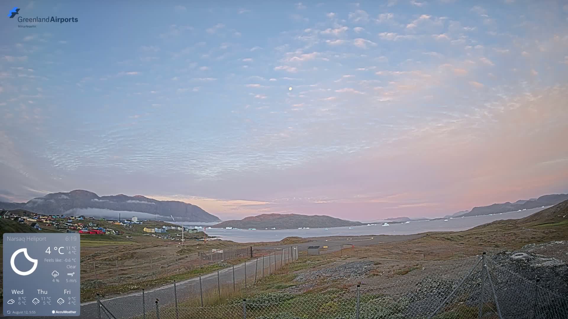 Narsaq Village & Heliport Live Cam - Narsaq, Kujalleq, Greenland, Denmark