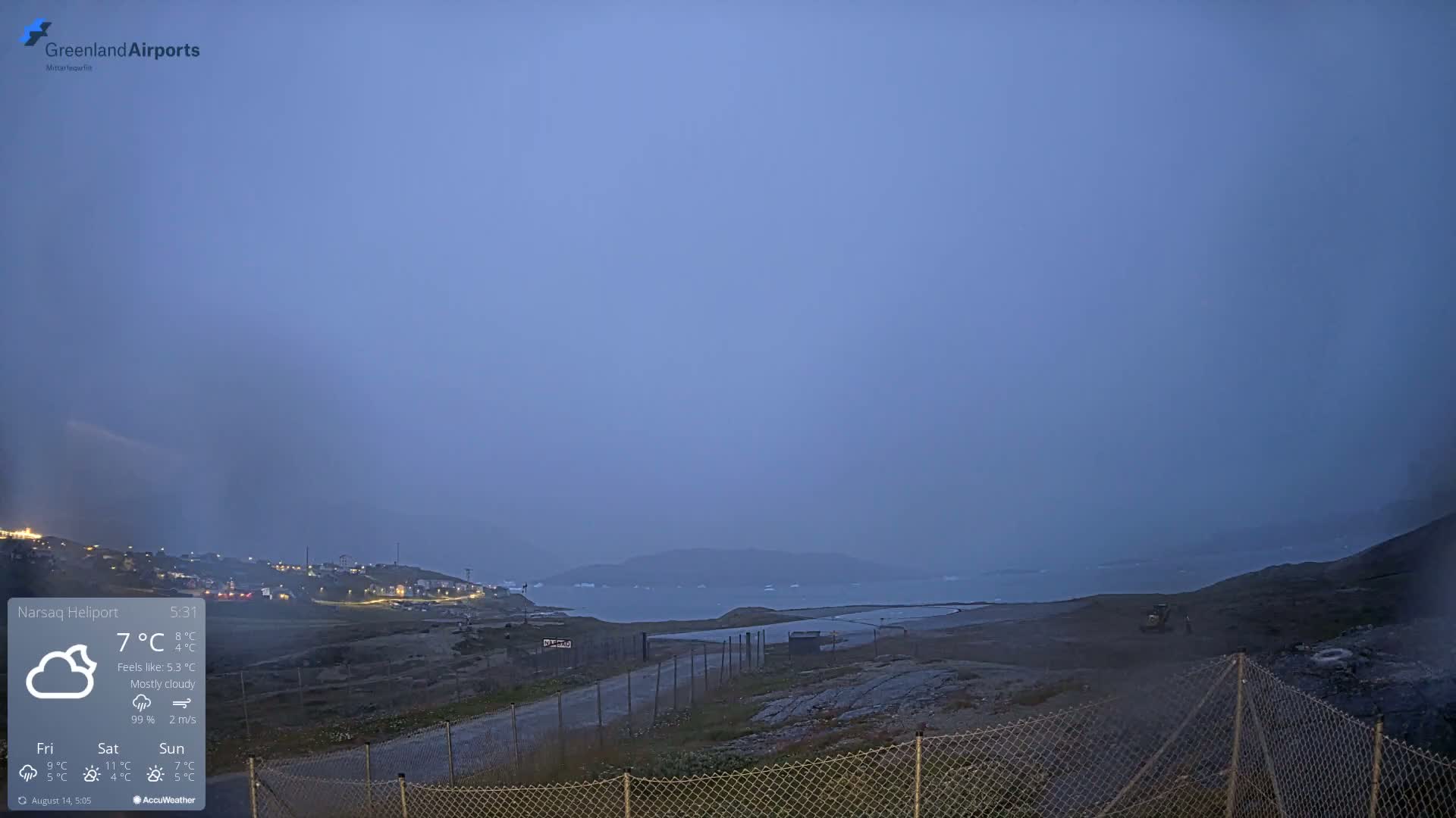 Narsaq Village & Heliport Live Cam - Narsaq, Kujalleq, Greenland, Denmark