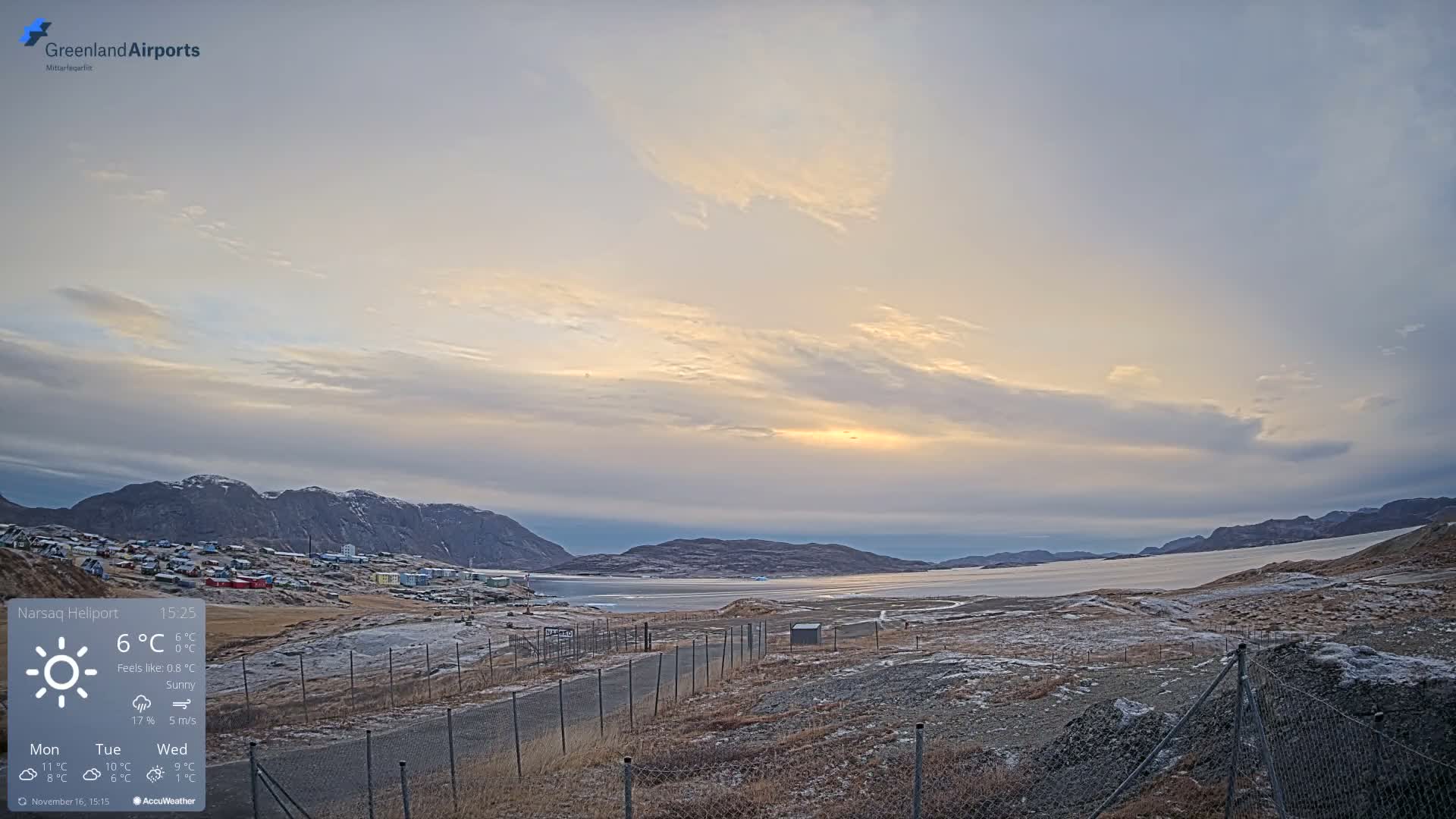 Narsaq Village & Heliport Live Cam - Narsaq, Kujalleq, Greenland, Denmark