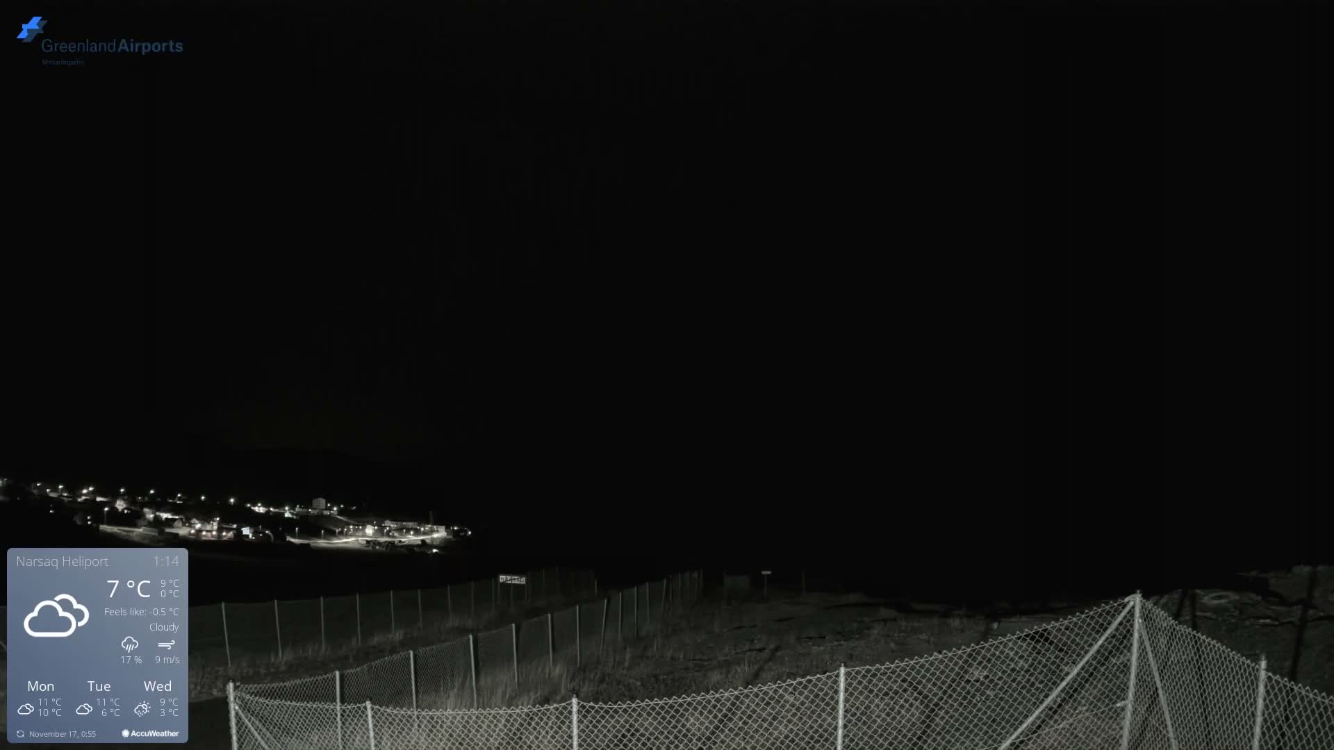 Narsaq Village & Heliport Live Cam - Narsaq, Kujalleq, Greenland, Denmark