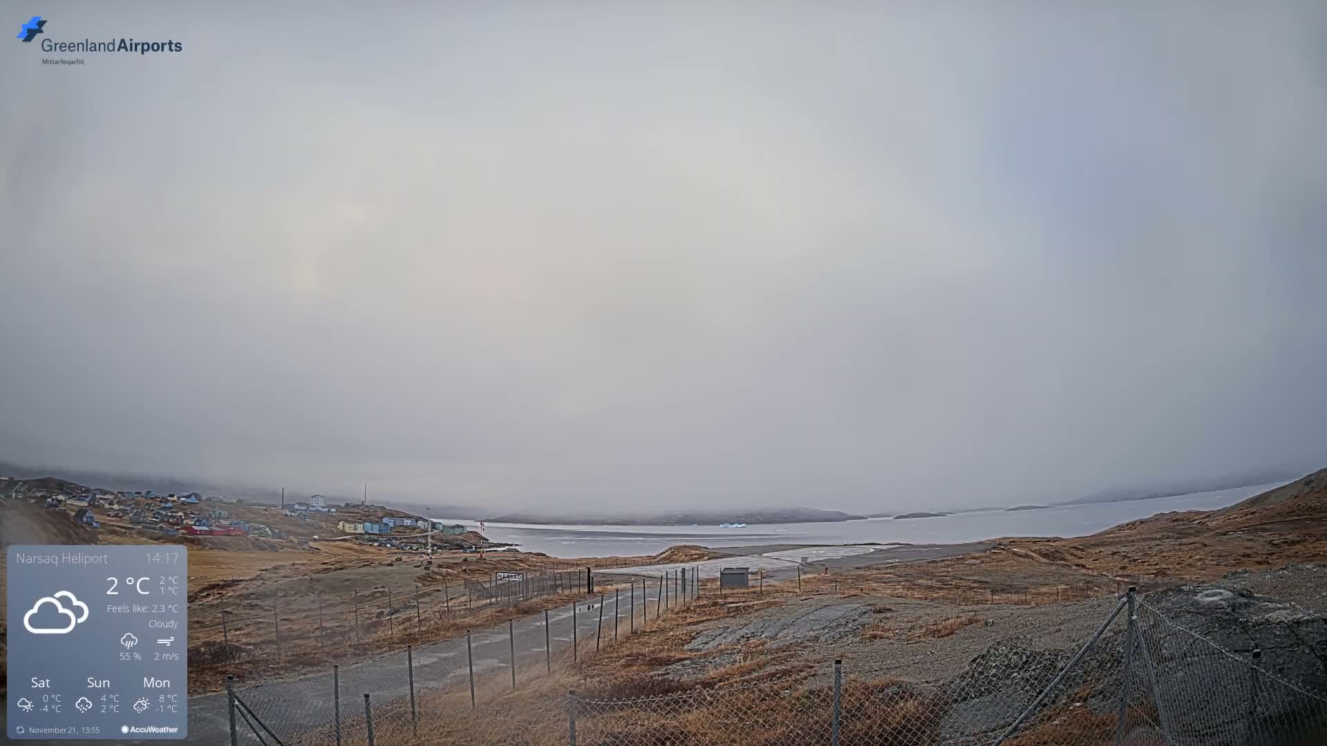 Narsaq Village & Heliport Live Cam - Narsaq, Kujalleq, Greenland, Denmark