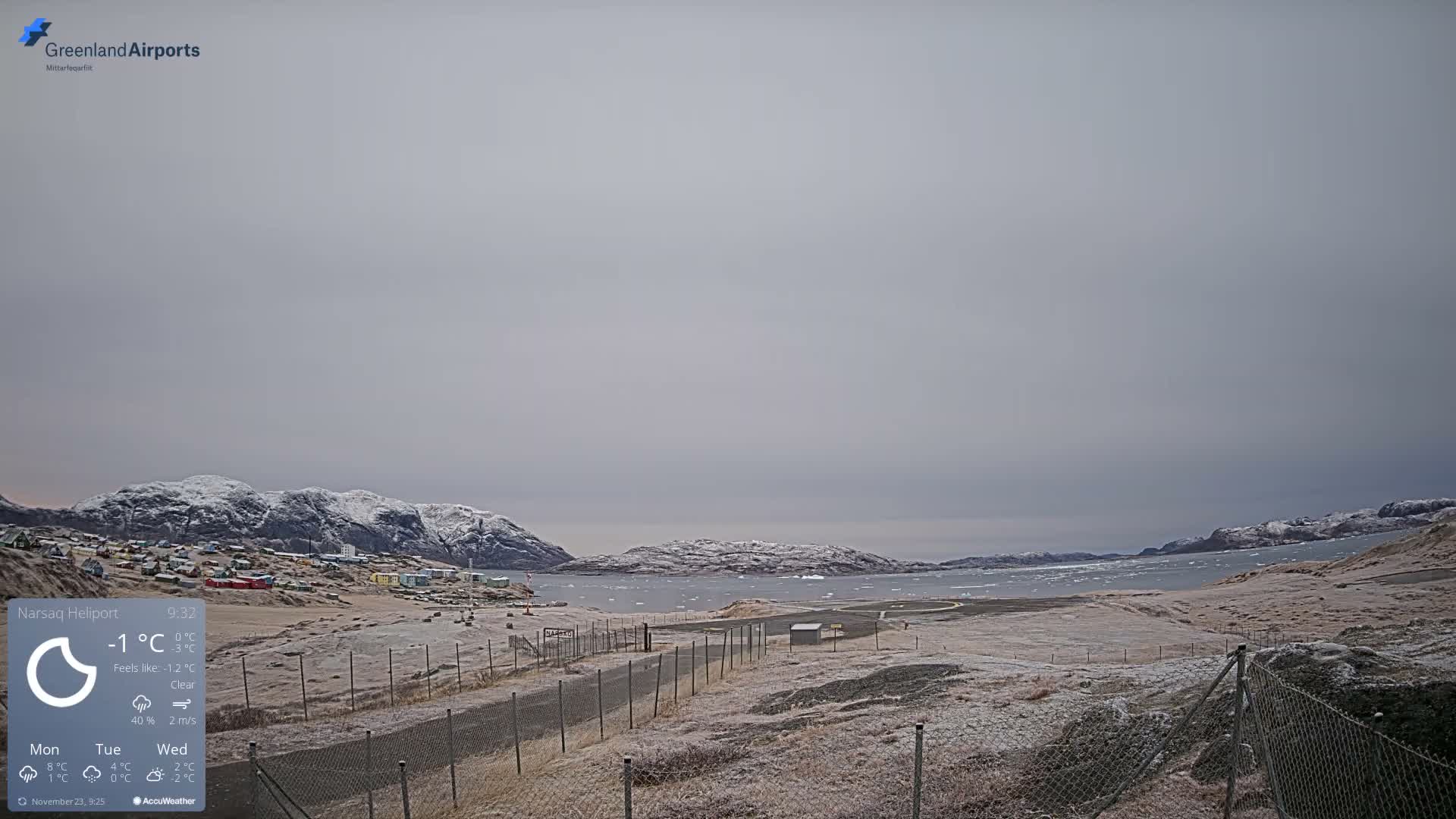 Narsaq Village & Heliport Live Cam - Narsaq, Kujalleq, Greenland, Denmark