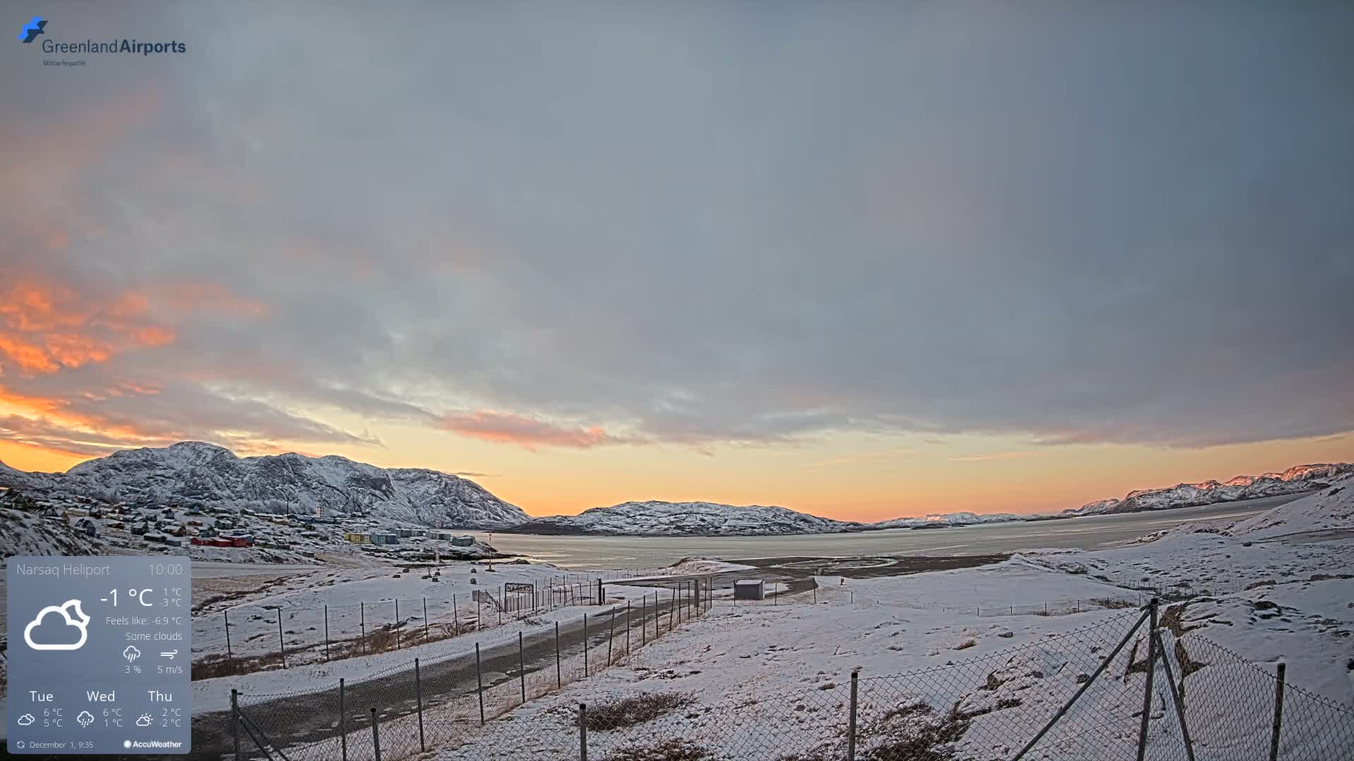 Narsaq Village & Heliport Live Cam - Narsaq, Kujalleq, Greenland, Denmark