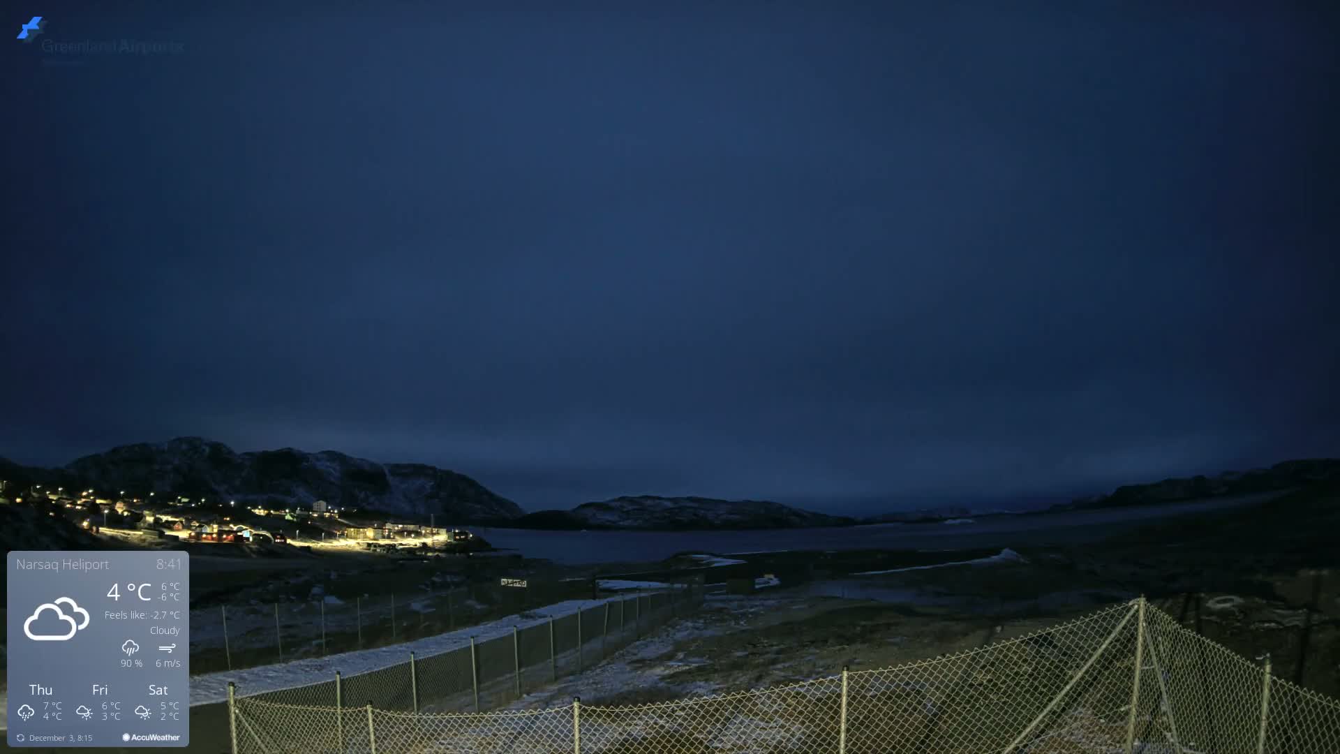 Narsaq Village & Heliport Live Cam - Narsaq, Kujalleq, Greenland, Denmark