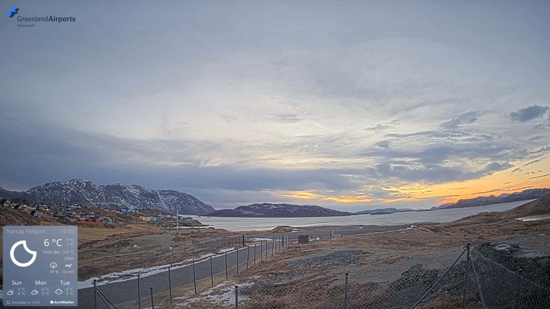 Narsaq Village & Heliport Live Cam - Narsaq, Kujalleq, Greenland, Denmark