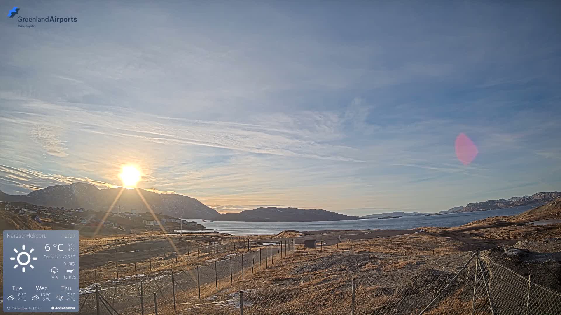 Narsaq Village & Heliport Live Cam - Narsaq, Kujalleq, Greenland, Denmark