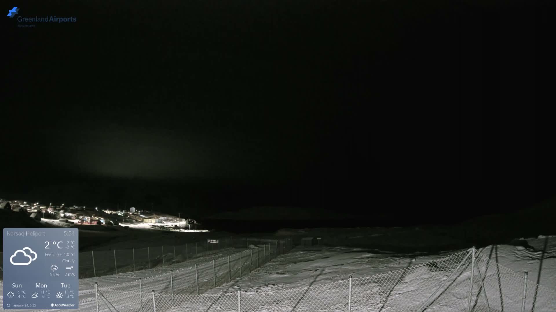 Narsaq Village & Heliport Live Cam - Narsaq, Kujalleq, Greenland, Denmark