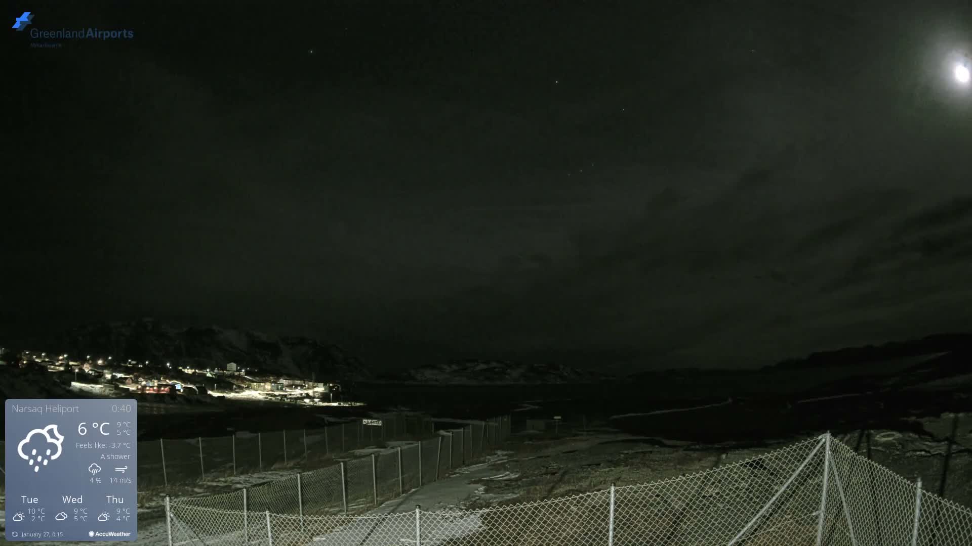 Narsaq Village & Heliport Live Cam - Narsaq, Kujalleq, Greenland, Denmark