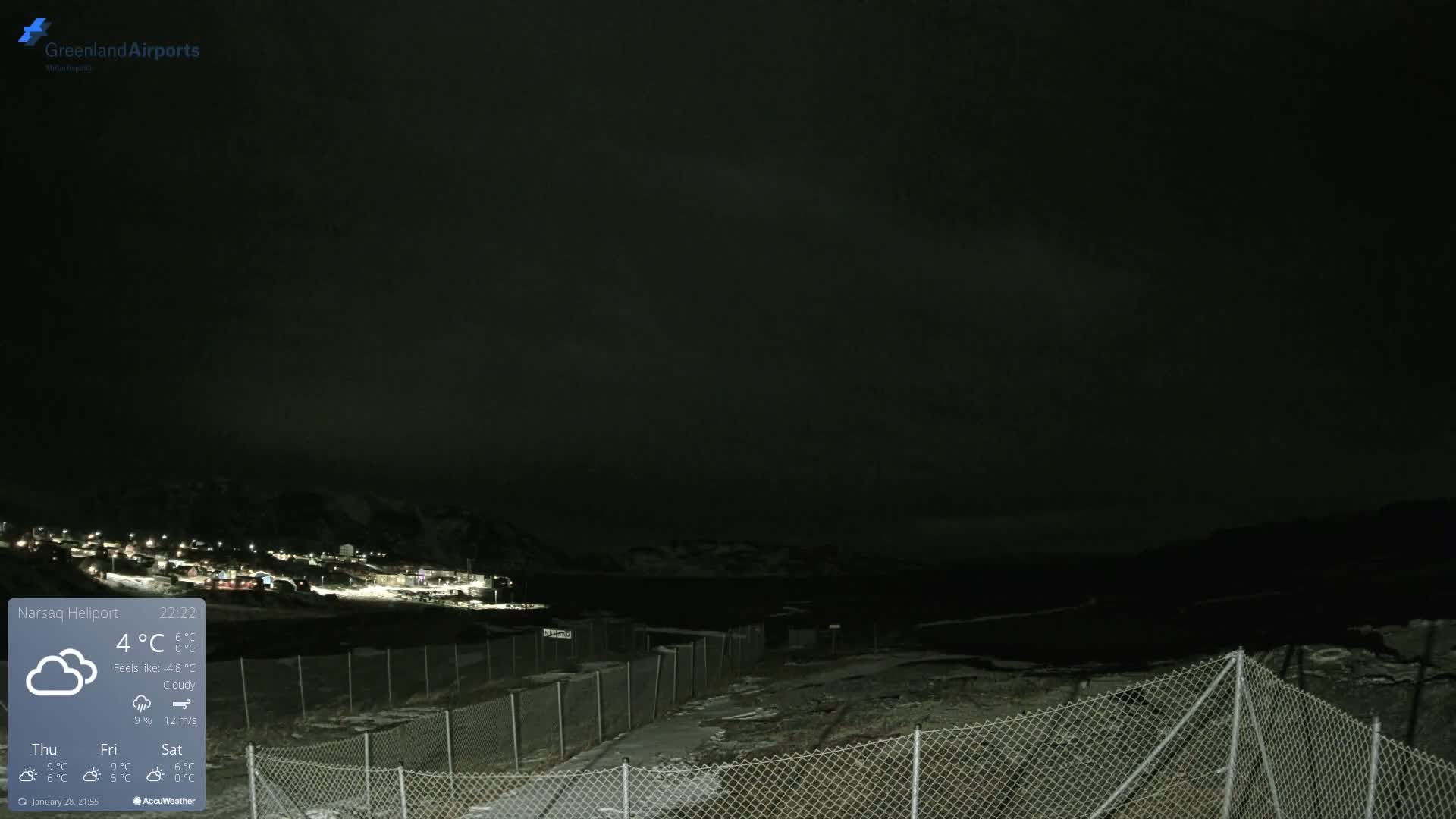 Narsaq Village & Heliport Live Cam - Narsaq, Kujalleq, Greenland, Denmark