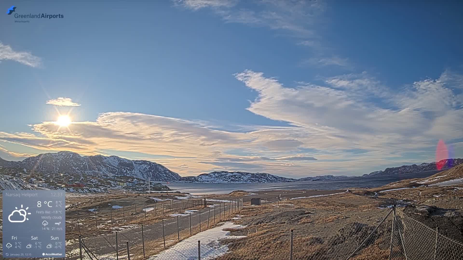 Narsaq Village & Heliport Live Cam - Narsaq, Kujalleq, Greenland, Denmark