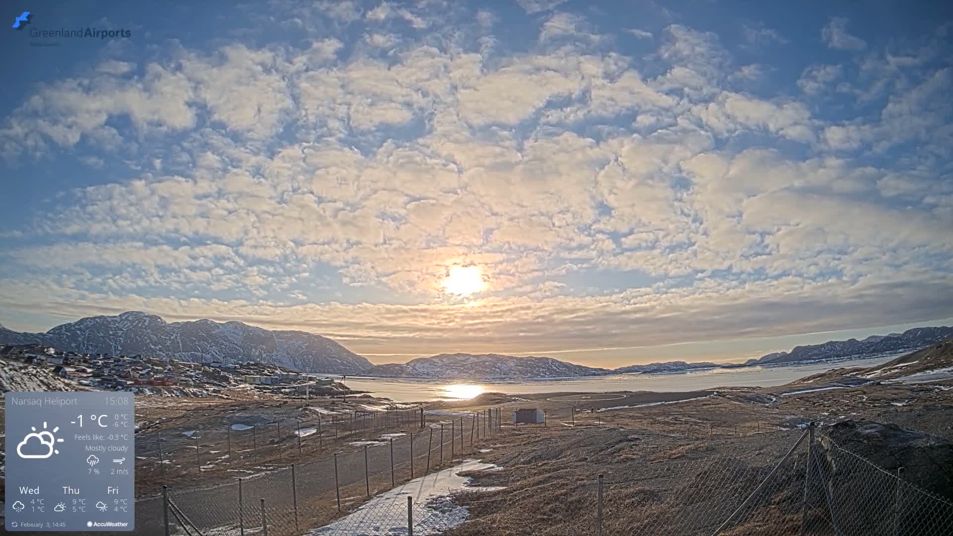 Narsaq Village & Heliport Live Cam - Narsaq, Kujalleq, Greenland, Denmark