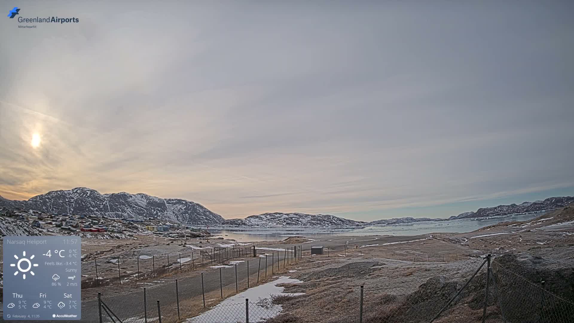 Narsaq Village & Heliport Live Cam - Narsaq, Kujalleq, Greenland, Denmark
