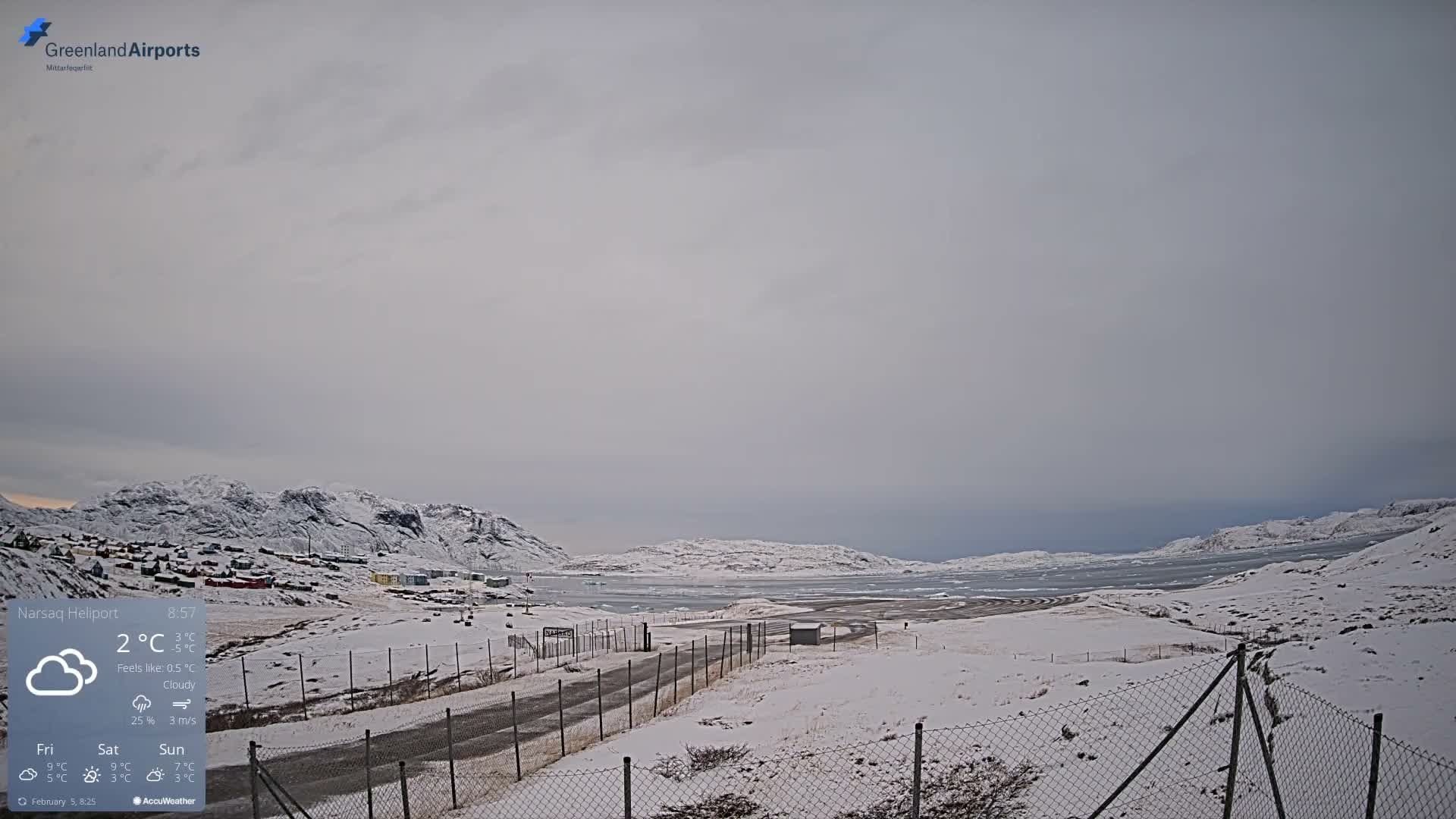 Narsaq Village & Heliport Live Cam - Narsaq, Kujalleq, Greenland, Denmark