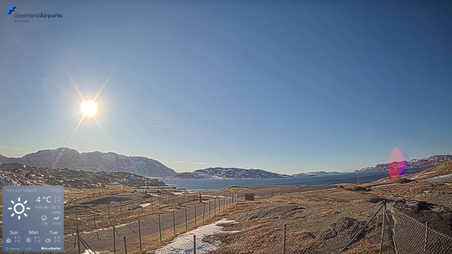 Narsaq Village & Heliport Live Cam - Narsaq, Kujalleq, Greenland, Denmark