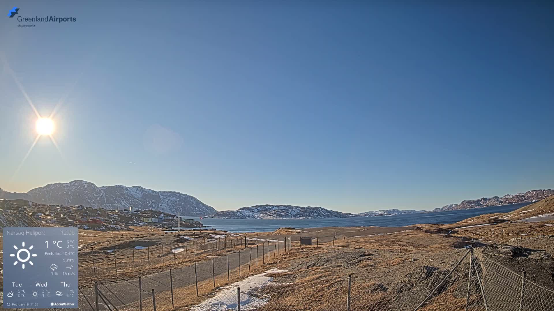 Narsaq Village & Heliport Live Cam - Narsaq, Kujalleq, Greenland, Denmark
