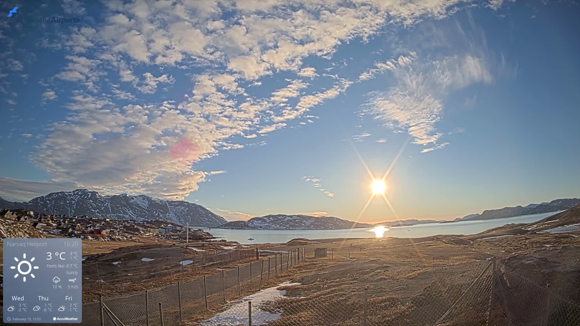 Narsaq Village & Heliport Live Cam - Narsaq, Kujalleq, Greenland, Denmark