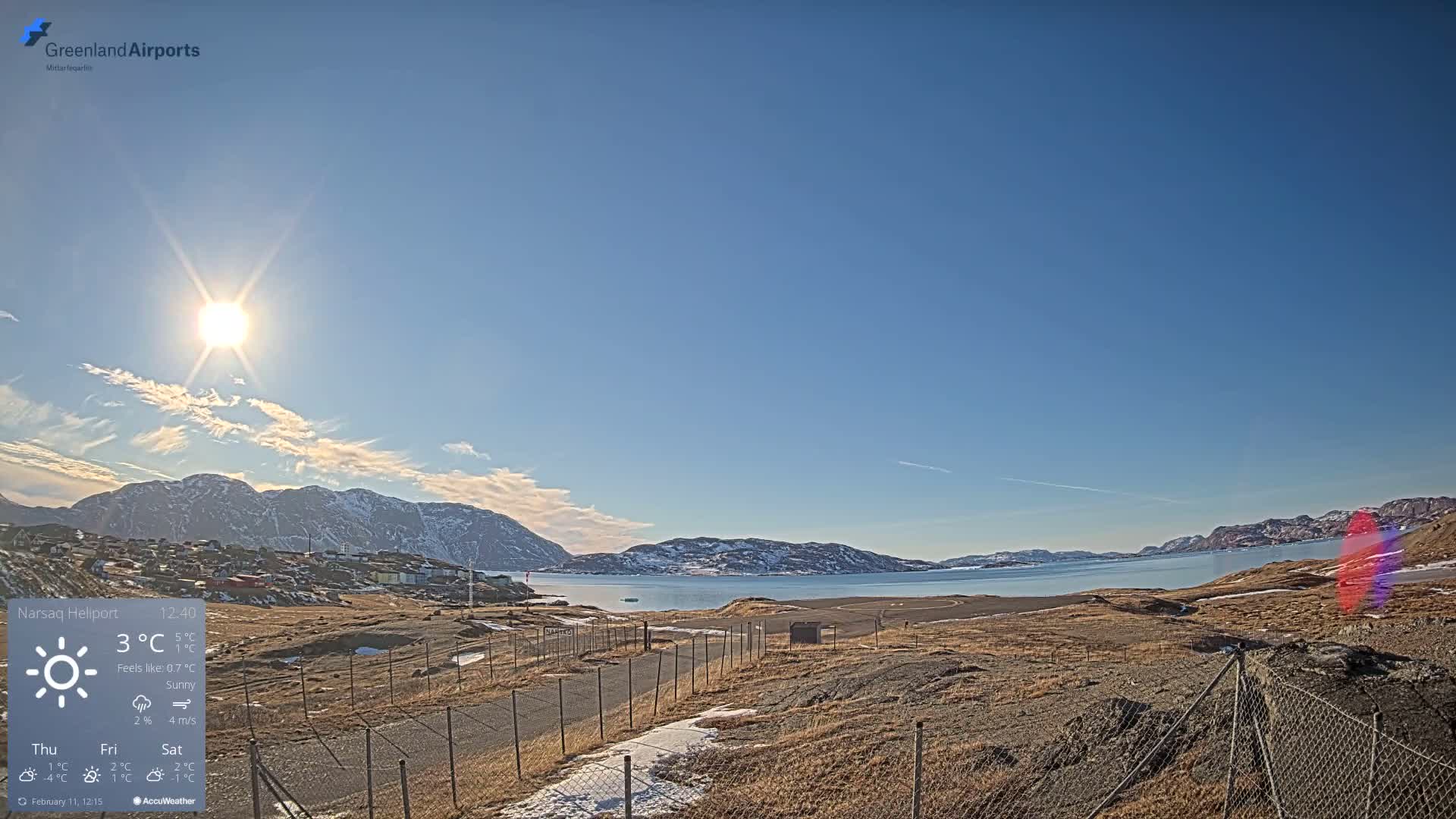 Narsaq Village & Heliport Live Cam - Narsaq, Kujalleq, Greenland, Denmark