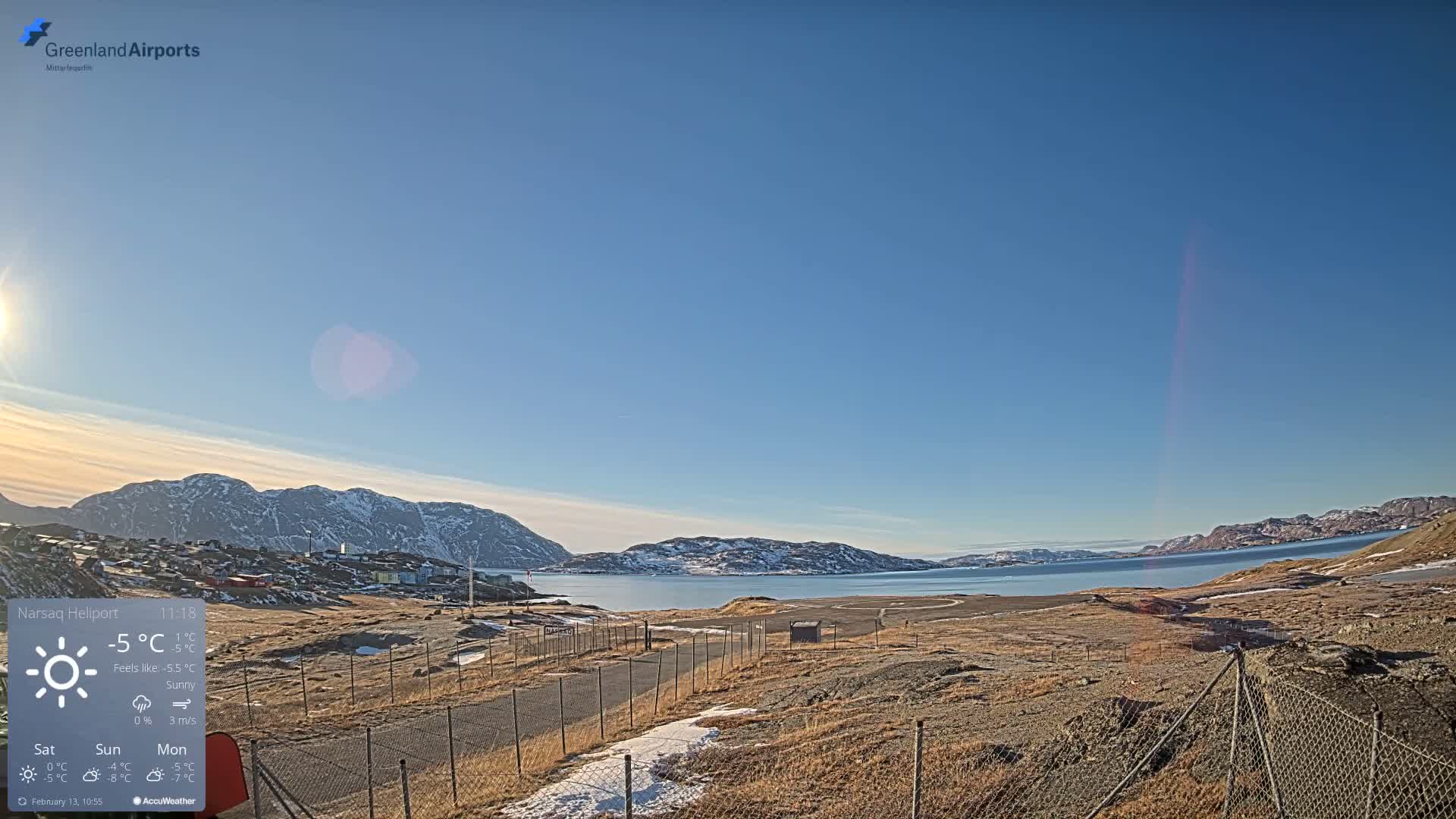 Narsaq Village & Heliport Live Cam - Narsaq, Kujalleq, Greenland, Denmark