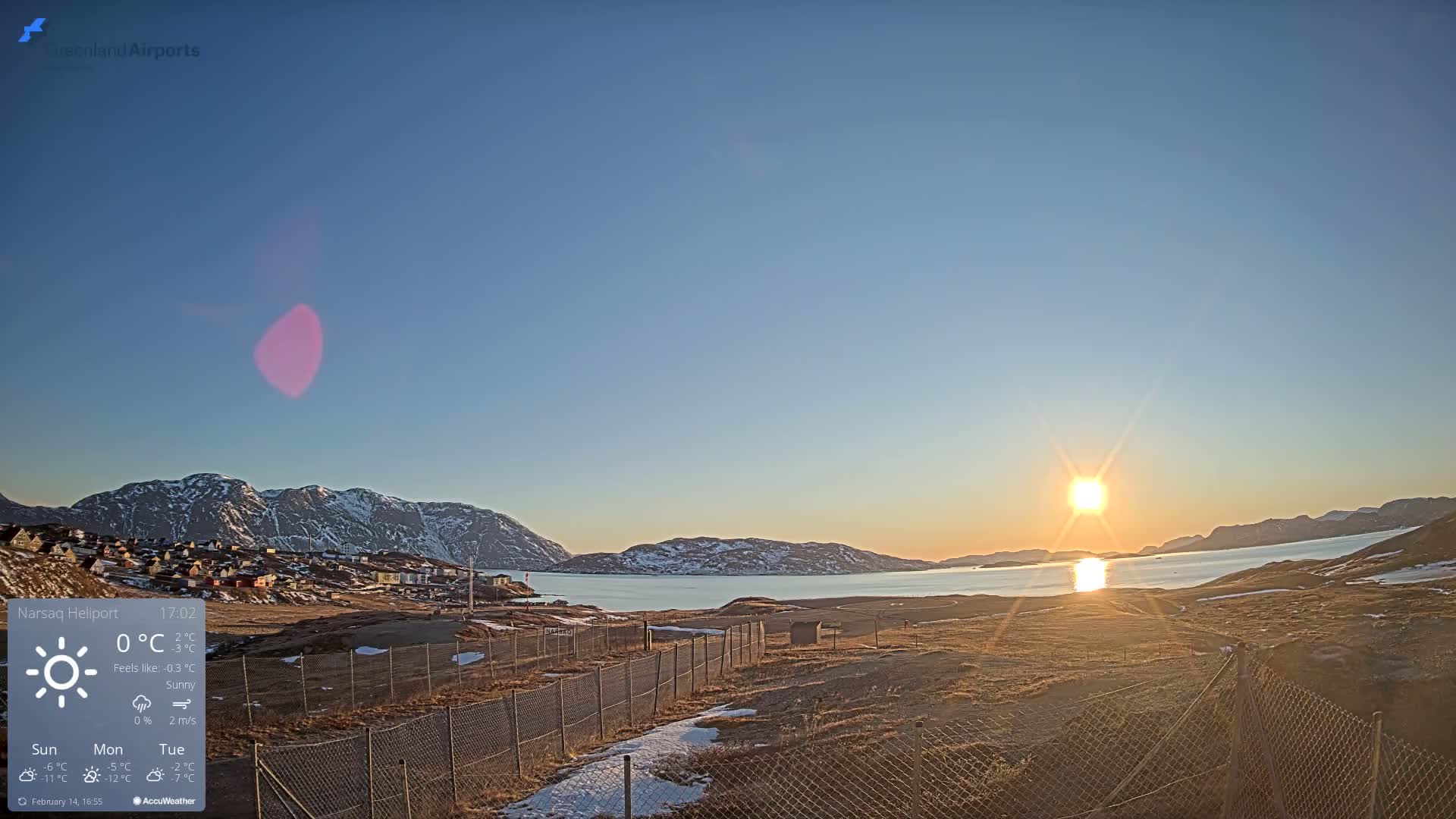 Narsaq Village & Heliport Live Cam - Narsaq, Kujalleq, Greenland, Denmark