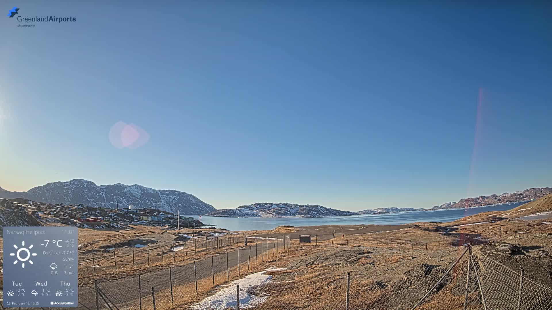 Narsaq Village & Heliport Live Cam - Narsaq, Kujalleq, Greenland, Denmark