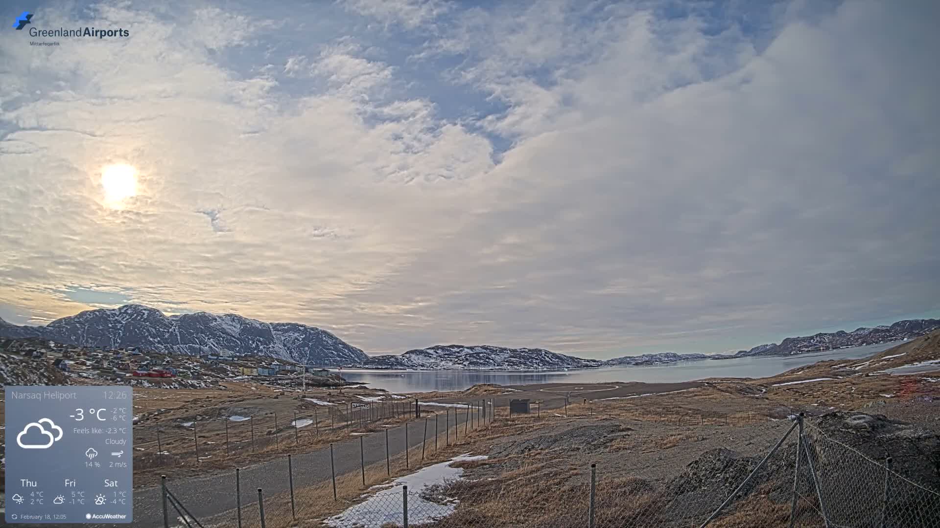 Narsaq Village & Heliport Live Cam - Narsaq, Kujalleq, Greenland, Denmark