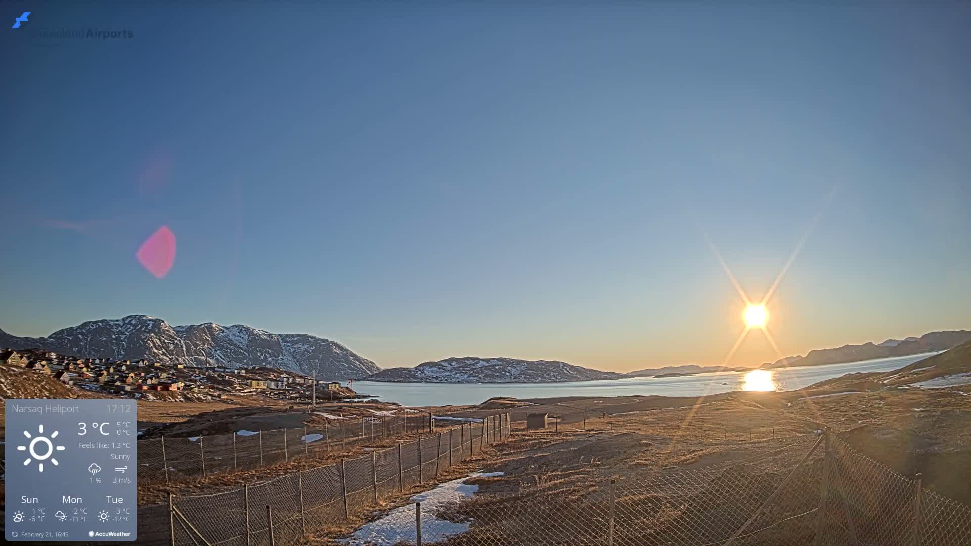 Narsaq Village & Heliport Live Cam - Narsaq, Kujalleq, Greenland, Denmark