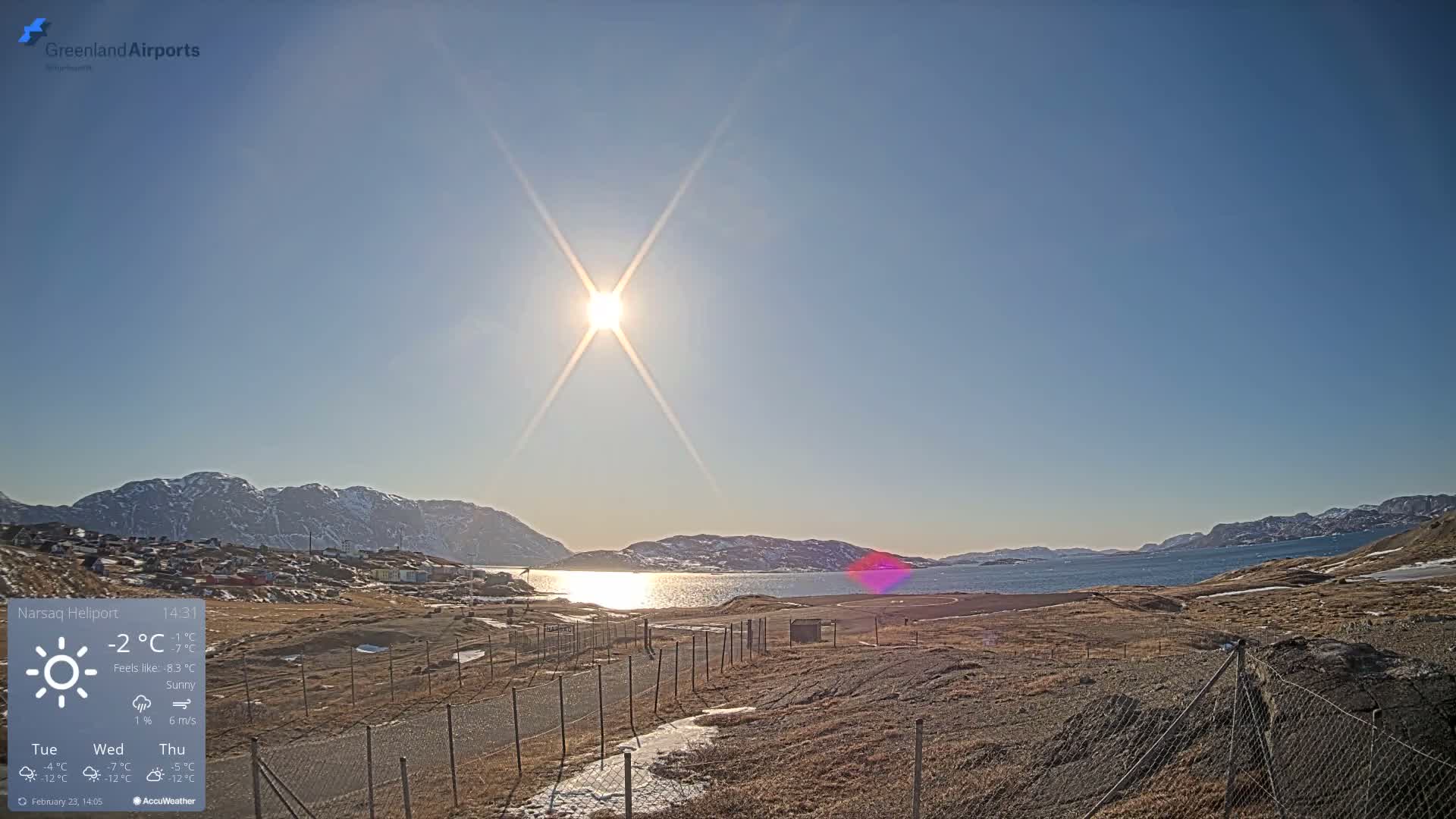 Narsaq Village & Heliport Live Cam - Narsaq, Kujalleq, Greenland, Denmark