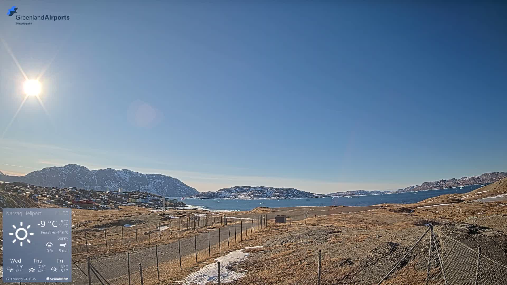 Narsaq Village & Heliport Live Cam - Narsaq, Kujalleq, Greenland, Denmark