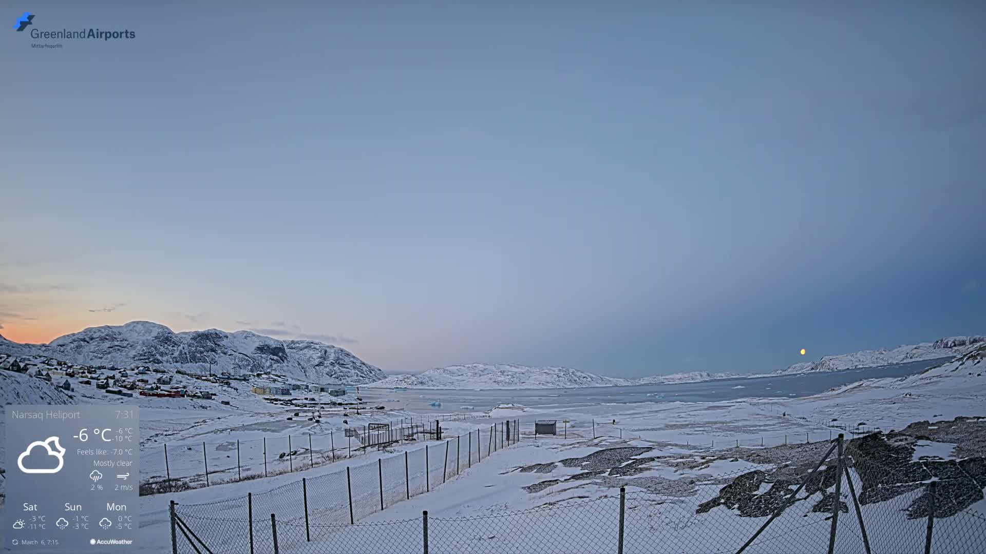 Narsaq Village & Heliport Live Cam - Narsaq, Kujalleq, Greenland, Denmark