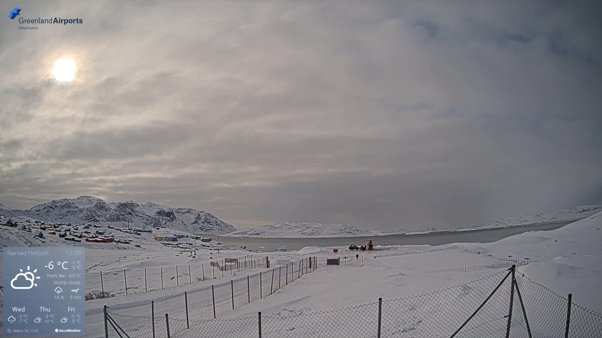 Narsaq Village & Heliport Live Cam - Narsaq, Kujalleq, Greenland, Denmark