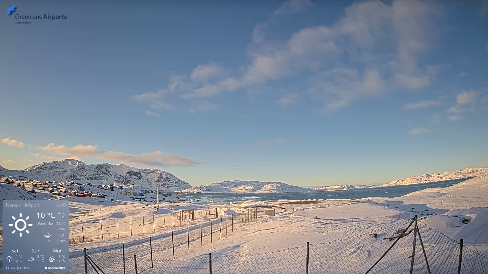 Narsaq Village & Heliport Live Cam - Narsaq, Kujalleq, Greenland, Denmark