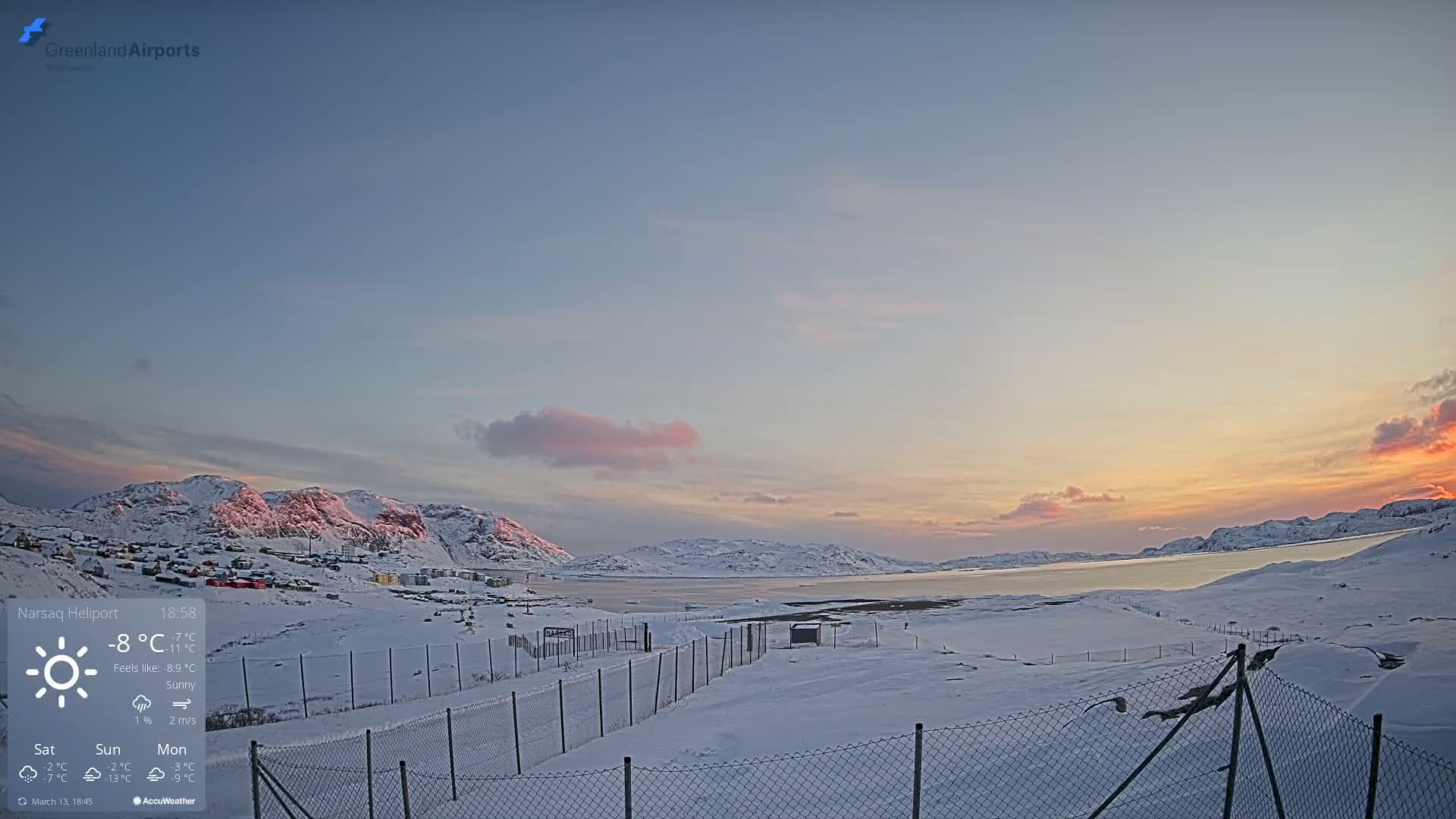 Narsaq Village & Heliport Live Cam - Narsaq, Kujalleq, Greenland, Denmark