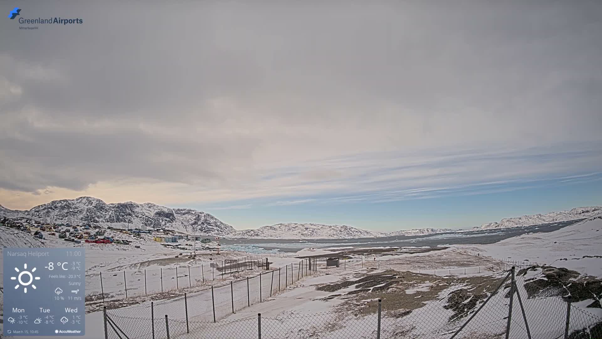Narsaq Village & Heliport Live Cam - Narsaq, Kujalleq, Greenland, Denmark