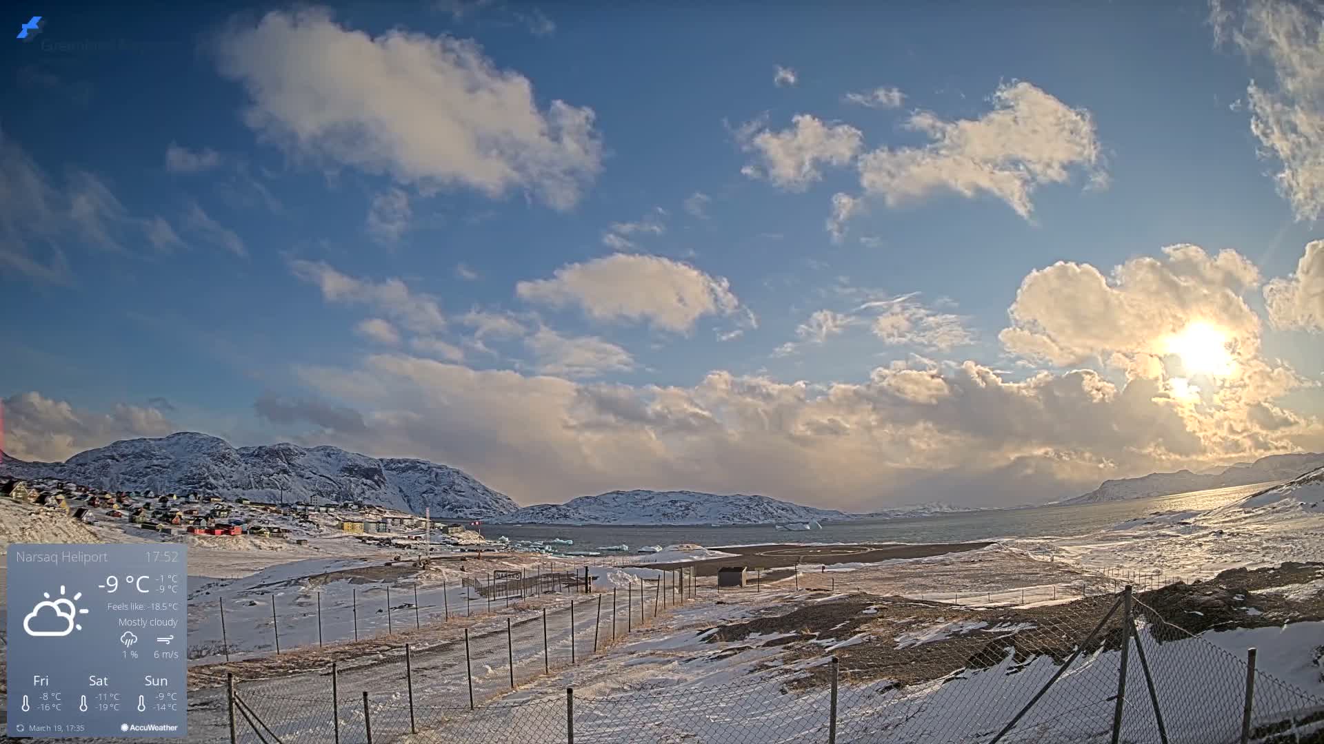 Narsaq Village & Heliport Live Cam - Narsaq, Kujalleq, Greenland, Denmark