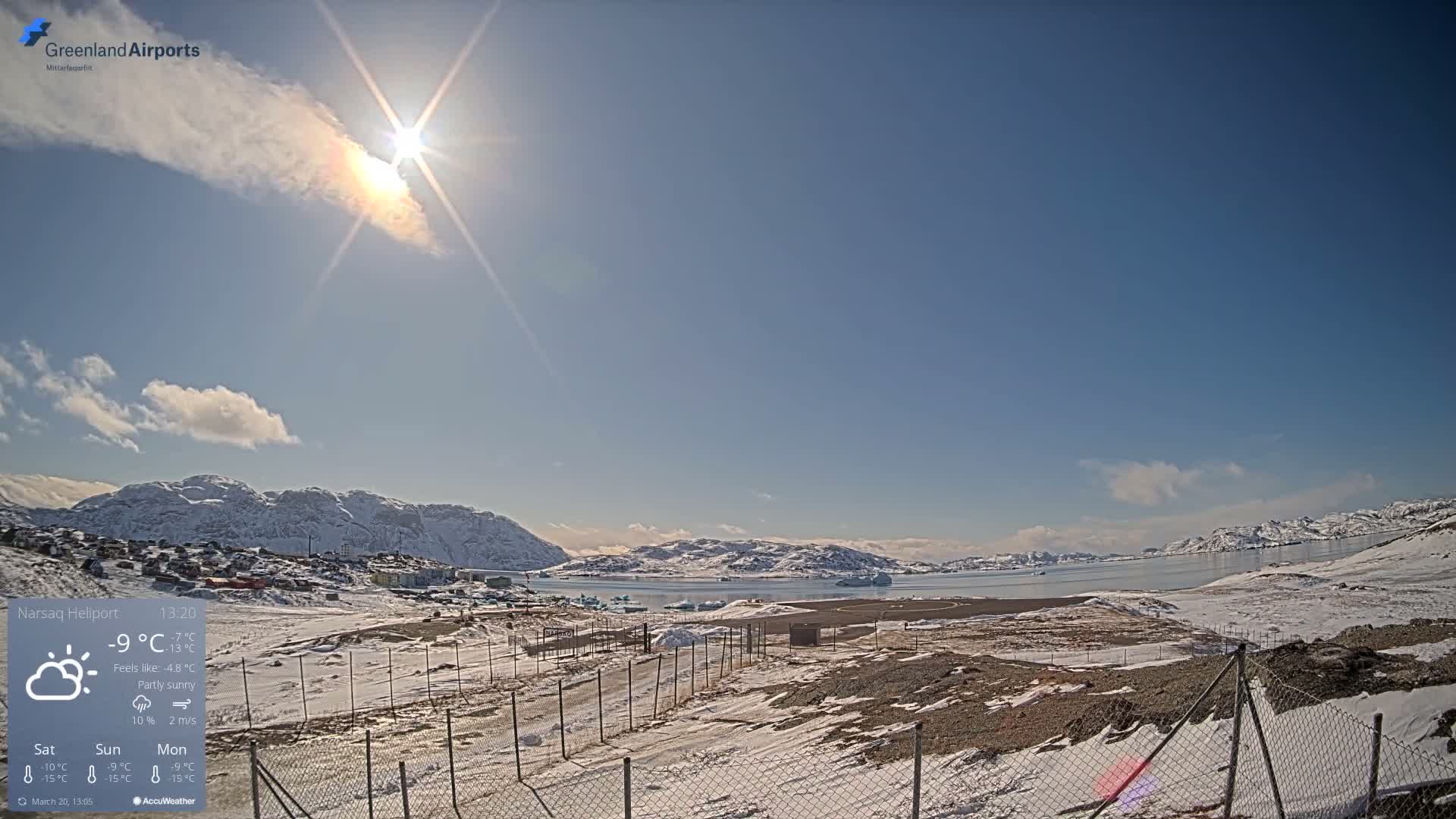 Narsaq Village & Heliport Live Cam - Narsaq, Kujalleq, Greenland, Denmark