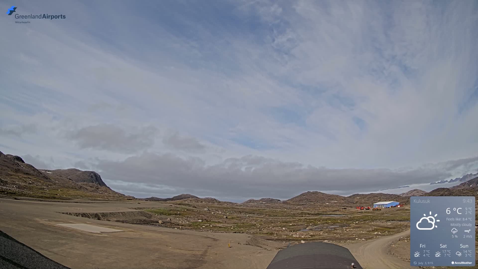 Kulusuk Airport West Towards Live Cam KUS / BGKK- Kulusuk, Sermersooq, Greenland, Denmark