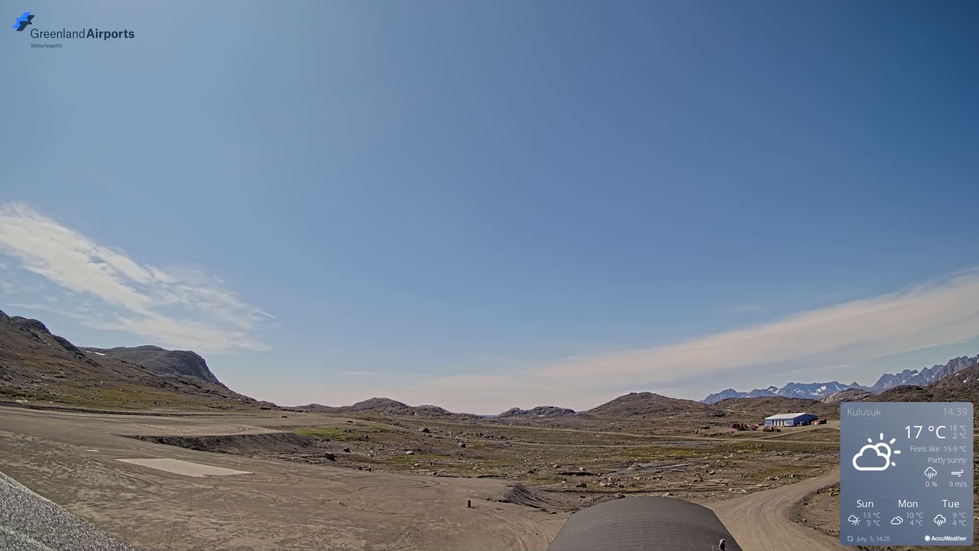 Kulusuk Airport West Towards Live Cam KUS / BGKK- Kulusuk, Sermersooq, Greenland, Denmark